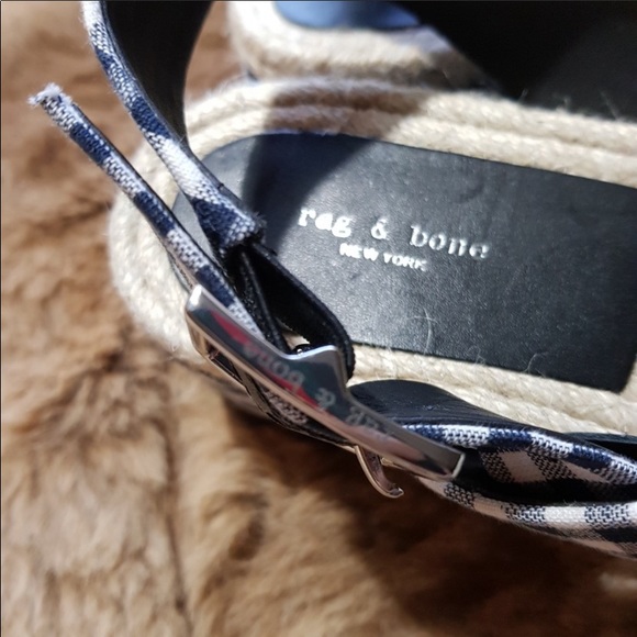 MEGAN SANDAL NAVY GINGHAM - Picture 7 of 8